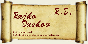 Rajko Duškov vizit kartica